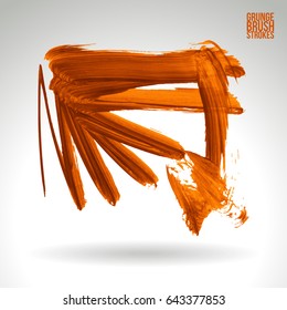 Brush stroke and texture. Grunge vector abstract hand - painted element. Underline and border design.