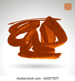 Brush stroke and texture. Grunge vector abstract hand - painted element. Underline and border design.