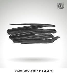Brush stroke and texture. Grunge vector abstract hand - painted element. Underline and border design.
