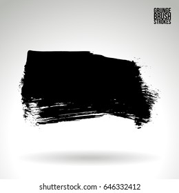 Brush stroke and texture. Grunge vector abstract hand - painted element. Underline and border design.