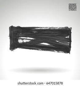 Brush stroke and texture. Grunge vector abstract hand - painted element. Underline and border design.
