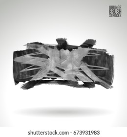 Brush stroke and texture. Grunge vector abstract hand - painted element. Underline and border design.