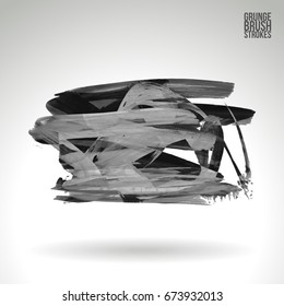 Brush stroke and texture. Grunge vector abstract hand - painted element. Underline and border design.