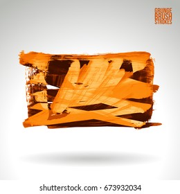 Brush stroke and texture. Grunge vector abstract hand - painted element. Underline and border design.
