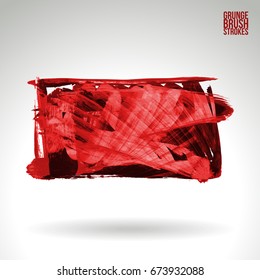 Brush stroke and texture. Grunge vector abstract hand - painted element. Underline and border design.