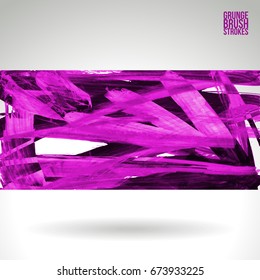 Brush stroke and texture. Grunge vector abstract hand - painted element. Underline and border design.