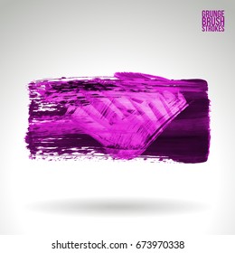 Brush stroke and texture. Grunge vector abstract hand - painted element. Underline and border design.