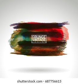 Brush stroke and texture. Grunge vector abstract hand - painted element. Underline and border design.