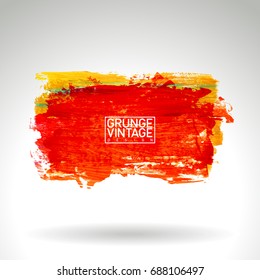 Brush stroke and texture. Grunge vector abstract hand - painted element. Underline and border design.