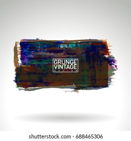 Brush stroke and texture. Grunge vector abstract hand - painted element. Underline and border design.