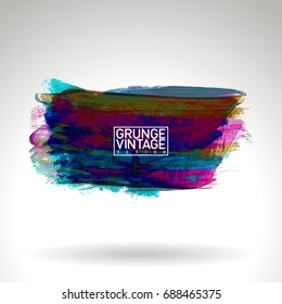 Brush stroke and texture. Grunge vector abstract hand - painted element. Underline and border design.