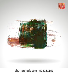 Brush stroke and texture. Grunge vector abstract hand - painted element. Underline and border design.