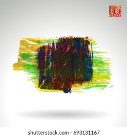 Brush stroke and texture. Grunge vector abstract hand - painted element. Underline and border design.