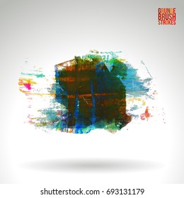 Brush stroke and texture. Grunge vector abstract hand - painted element. Underline and border design.