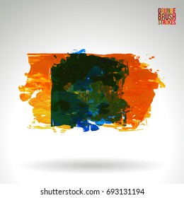 Brush stroke and texture. Grunge vector abstract hand - painted element. Underline and border design.