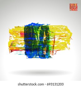 Brush stroke and texture. Grunge vector abstract hand - painted element. Underline and border design.