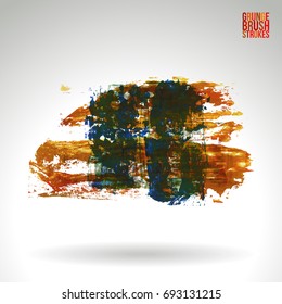 Brush stroke and texture. Grunge vector abstract hand - painted element. Underline and border design.