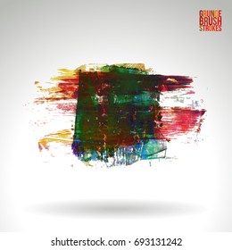 Brush stroke and texture. Grunge vector abstract hand - painted element. Underline and border design.
