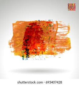 Brush stroke and texture. Grunge vector abstract hand - painted element. Underline and border design.
