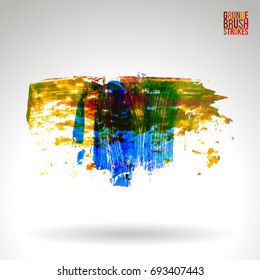 Brush stroke and texture. Grunge vector abstract hand - painted element. Underline and border design.