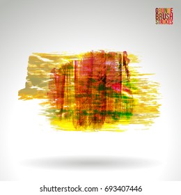 Brush stroke and texture. Grunge vector abstract hand - painted element. Underline and border design.