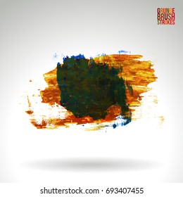 Brush stroke and texture. Grunge vector abstract hand - painted element. Underline and border design.