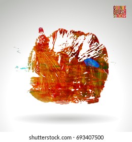 Brush stroke and texture. Grunge vector abstract hand - painted element. Underline and border design.