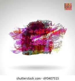 Brush stroke and texture. Grunge vector abstract hand - painted element. Underline and border design.