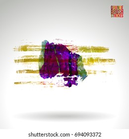 Brush stroke and texture. Grunge vector abstract hand - painted element. Underline and border design.