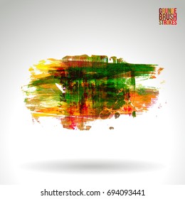 Brush stroke and texture. Grunge vector abstract hand - painted element. Underline and border design.