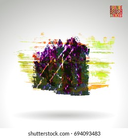 Brush stroke and texture. Grunge vector abstract hand - painted element. Underline and border design.