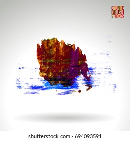 Brush stroke and texture. Grunge vector abstract hand - painted element. Underline and border design.
