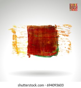 Brush stroke and texture. Grunge vector abstract hand - painted element. Underline and border design.