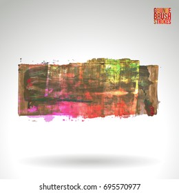 Brush stroke and texture. Grunge vector abstract hand - painted element. Underline and border design.
