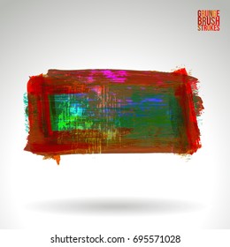Brush stroke and texture. Grunge vector abstract hand - painted element. Underline and border design.