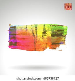 Brush stroke and texture. Grunge vector abstract hand - painted element. Underline and border design.
