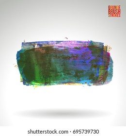 Brush stroke and texture. Grunge vector abstract hand - painted element. Underline and border design.