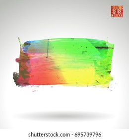 Brush stroke and texture. Grunge vector abstract hand - painted element. Underline and border design.