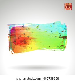 Brush stroke and texture. Grunge vector abstract hand - painted element. Underline and border design.