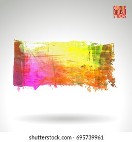 Brush stroke and texture. Grunge vector abstract hand - painted element. Underline and border design.