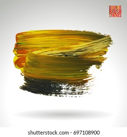 Brush stroke and texture. Grunge vector abstract hand - painted element. Underline and border.