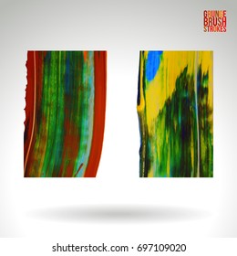 Brush stroke and texture. Grunge vector abstract hand - painted element. Underline and border.