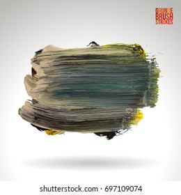 Brush stroke and texture. Grunge vector abstract hand - painted element. Underline and border.