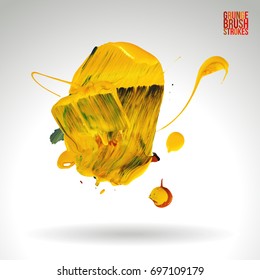 Brush stroke and texture. Grunge vector abstract hand - painted element. Underline and border.