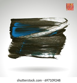 Brush stroke and texture. Grunge vector abstract hand - painted element. Underline and border.