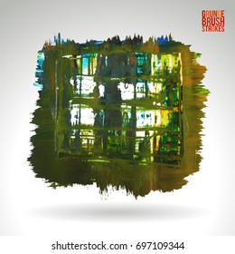 Brush stroke and texture. Grunge vector abstract hand - painted element. Underline and border.
