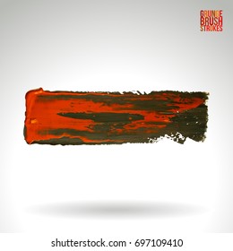 Brush stroke and texture. Grunge vector abstract hand - painted element. Underline and border.