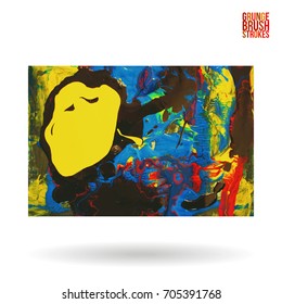 Brush stroke and texture. Grunge vector abstract hand - painted element. Underline and border design.