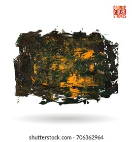 Brush stroke and texture. Grunge vector abstract hand - painted element. Underline and border design.