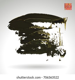 Brush stroke and texture. Grunge vector abstract hand - painted element. Underline and border design.